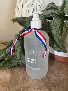 Sand + Fog Patriotic Stars Ocean Mist & Sea Salt Scent Glass Bottle Hand Soap